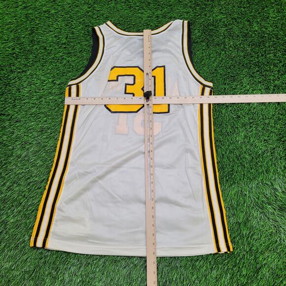 Vintage 90s Champion Mesh Basketball Tank-Top M/L 20x30 Ivory All-Army - Picture 3 of 14